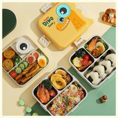 Dino Design Steel Lunch Box with Spoon
